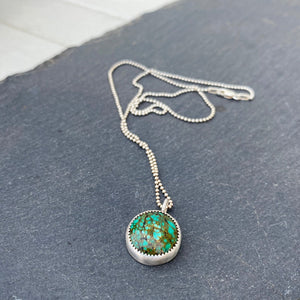 Green Spiderweb Hubei Turquoise Pendant Necklace