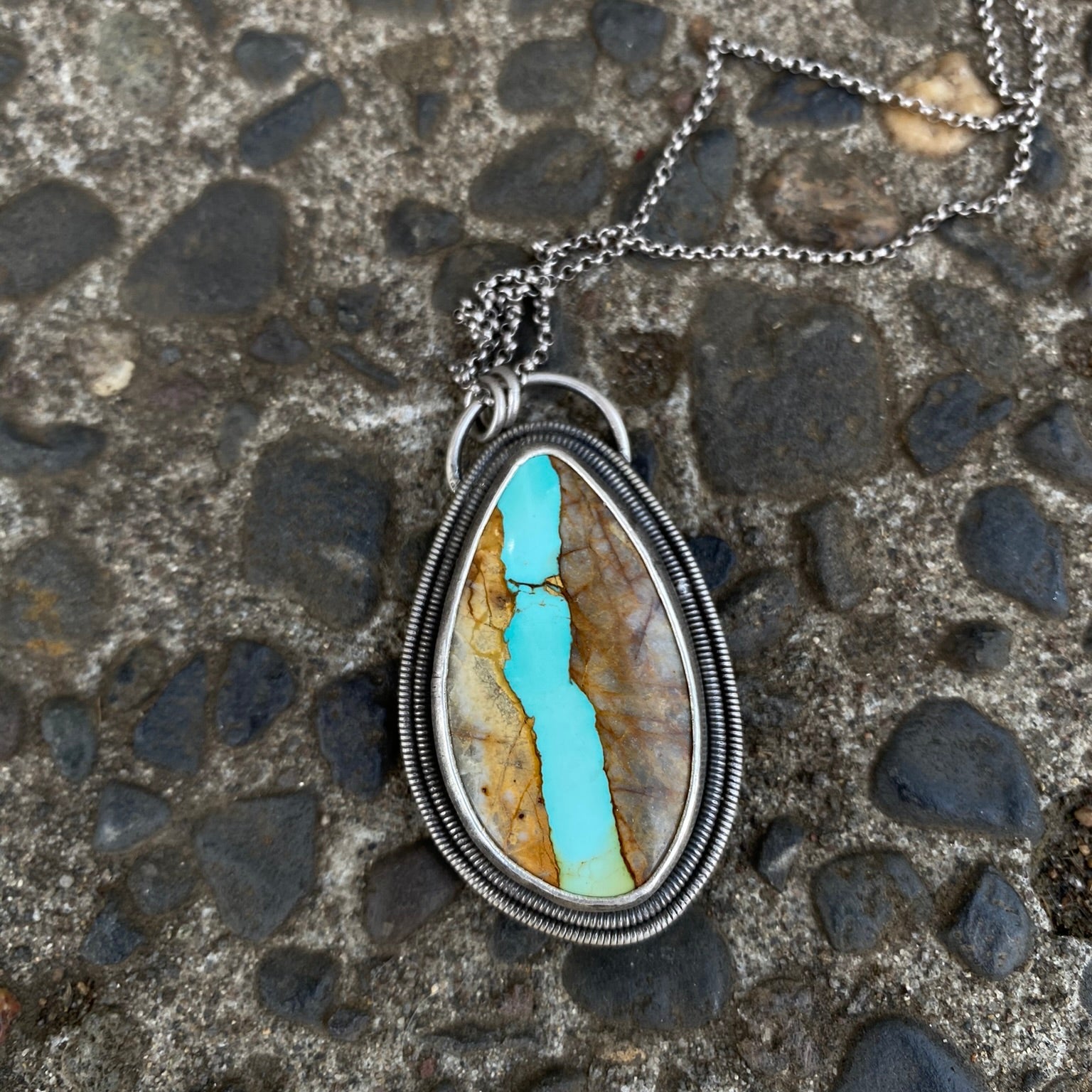 Royston Ribbon Turquoise Pendant Necklace