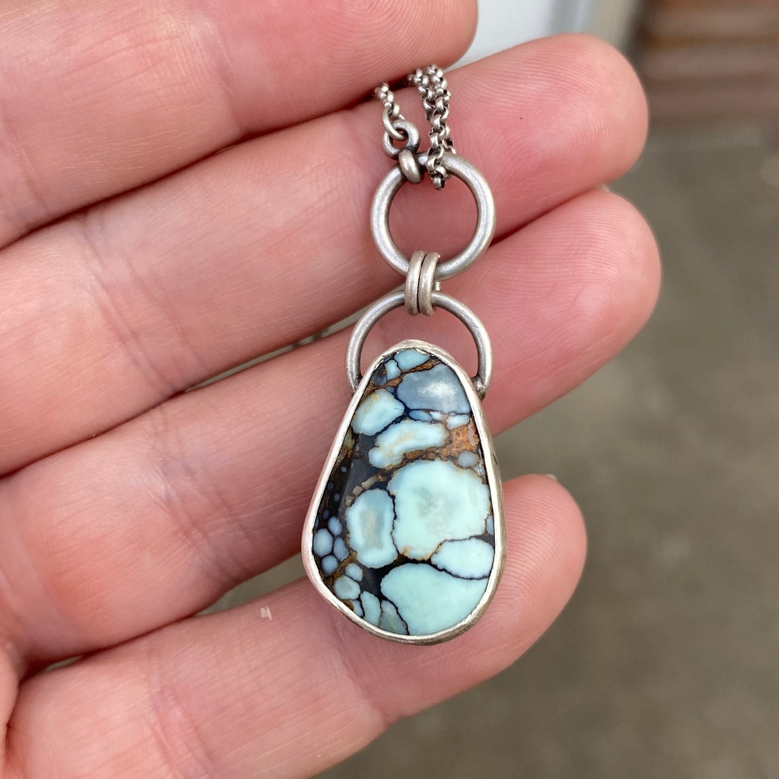Seven Dwarfs Variscite Toggle Pendant Necklace