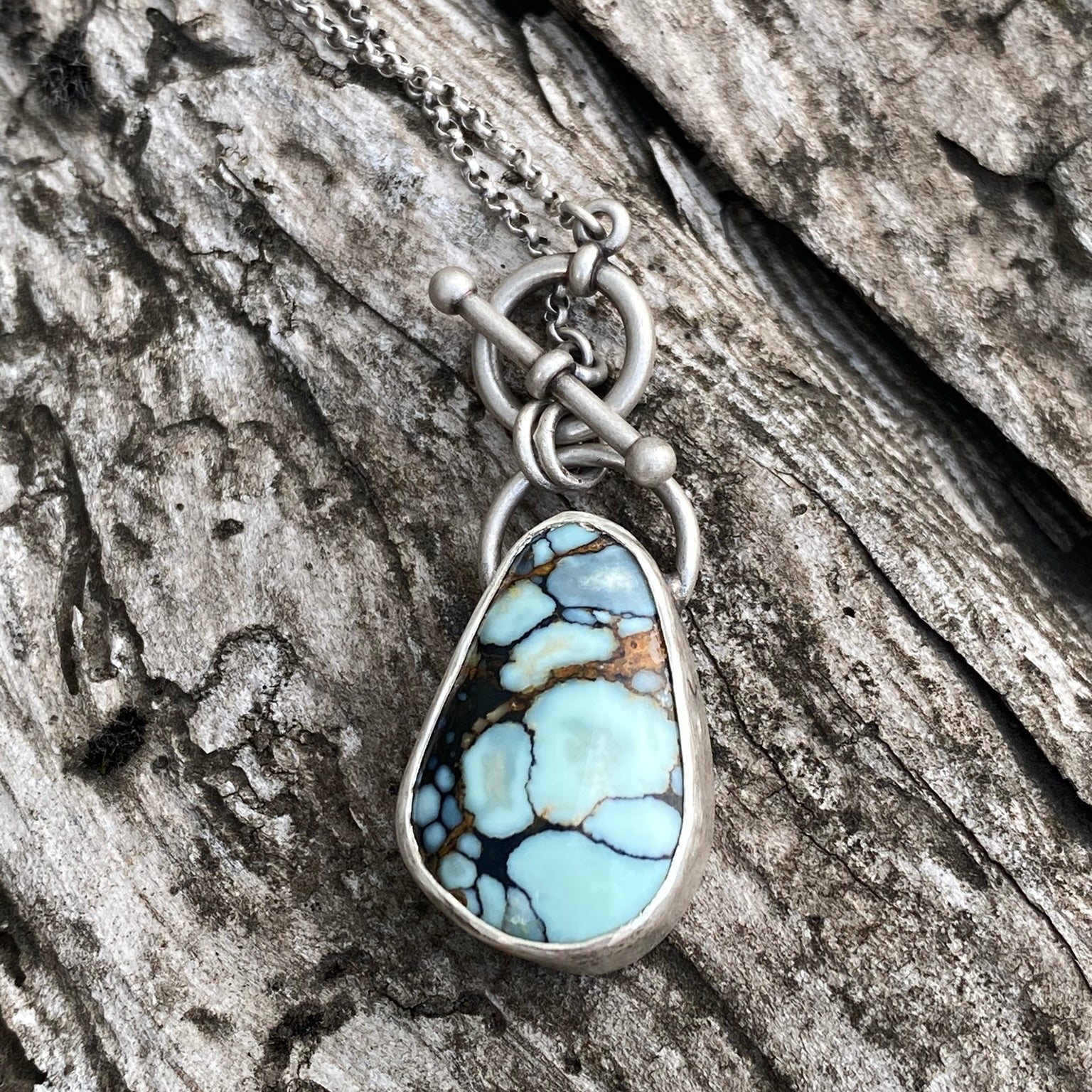 Seven Dwarfs Variscite Toggle Pendant Necklace