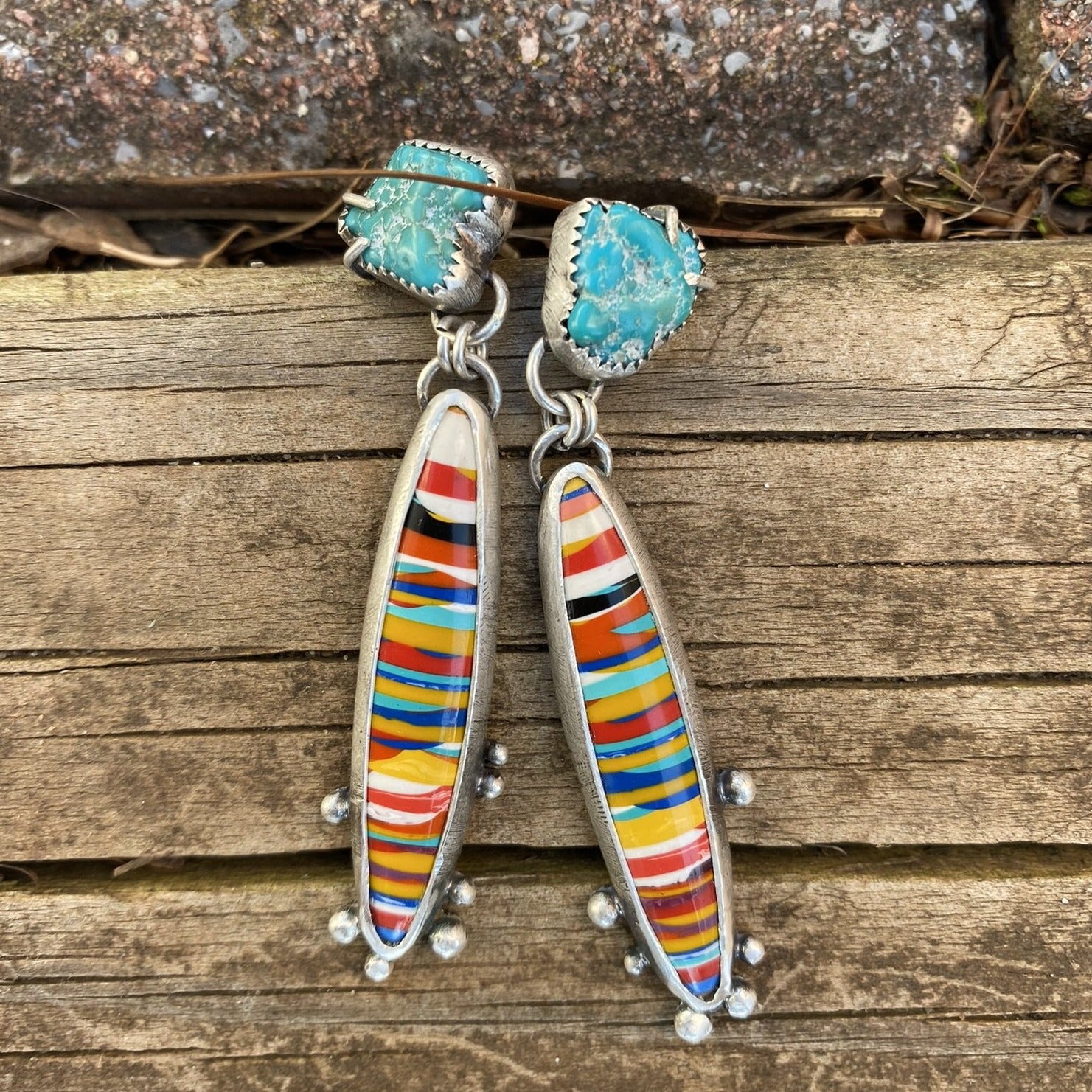 Candelaria Turquoise Nugget & Surfite Earrings