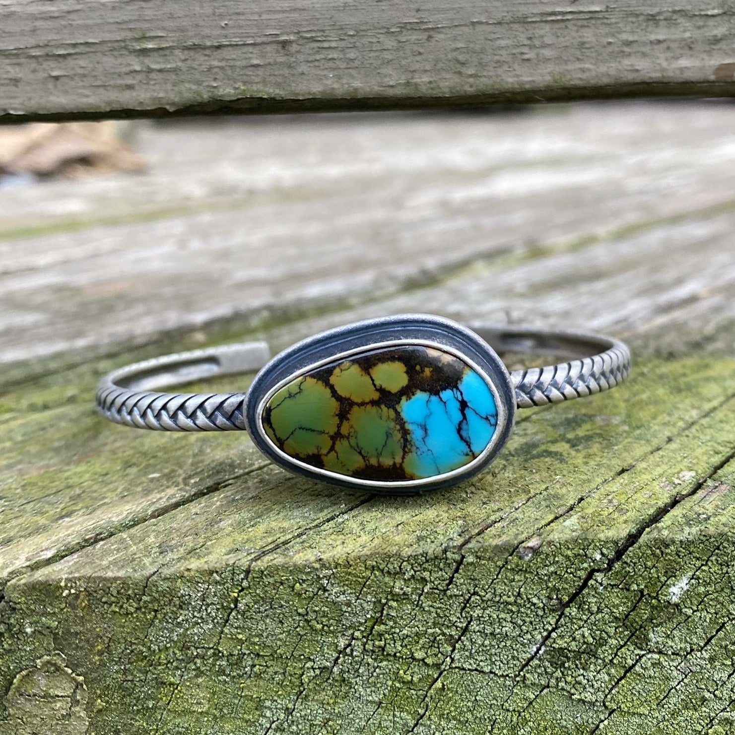 Bao Canyon Turquoise Braided Silver Cuff