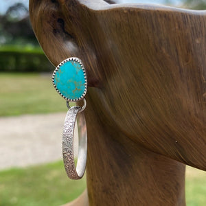 Kingman Turquoise Post Hoop Earrings