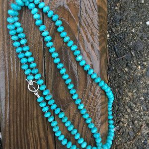 High Grade Mexican Turquoise Beaded Necklace | Turquoise Layering Necklace