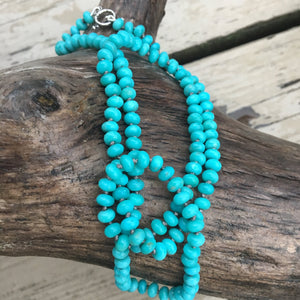 High Grade Mexican Turquoise Beaded Necklace | Turquoise Layering Necklace