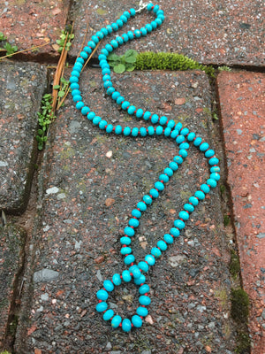 Fox Turquoise Hand Knotted Necklace | Beaded Turquoise Necklace