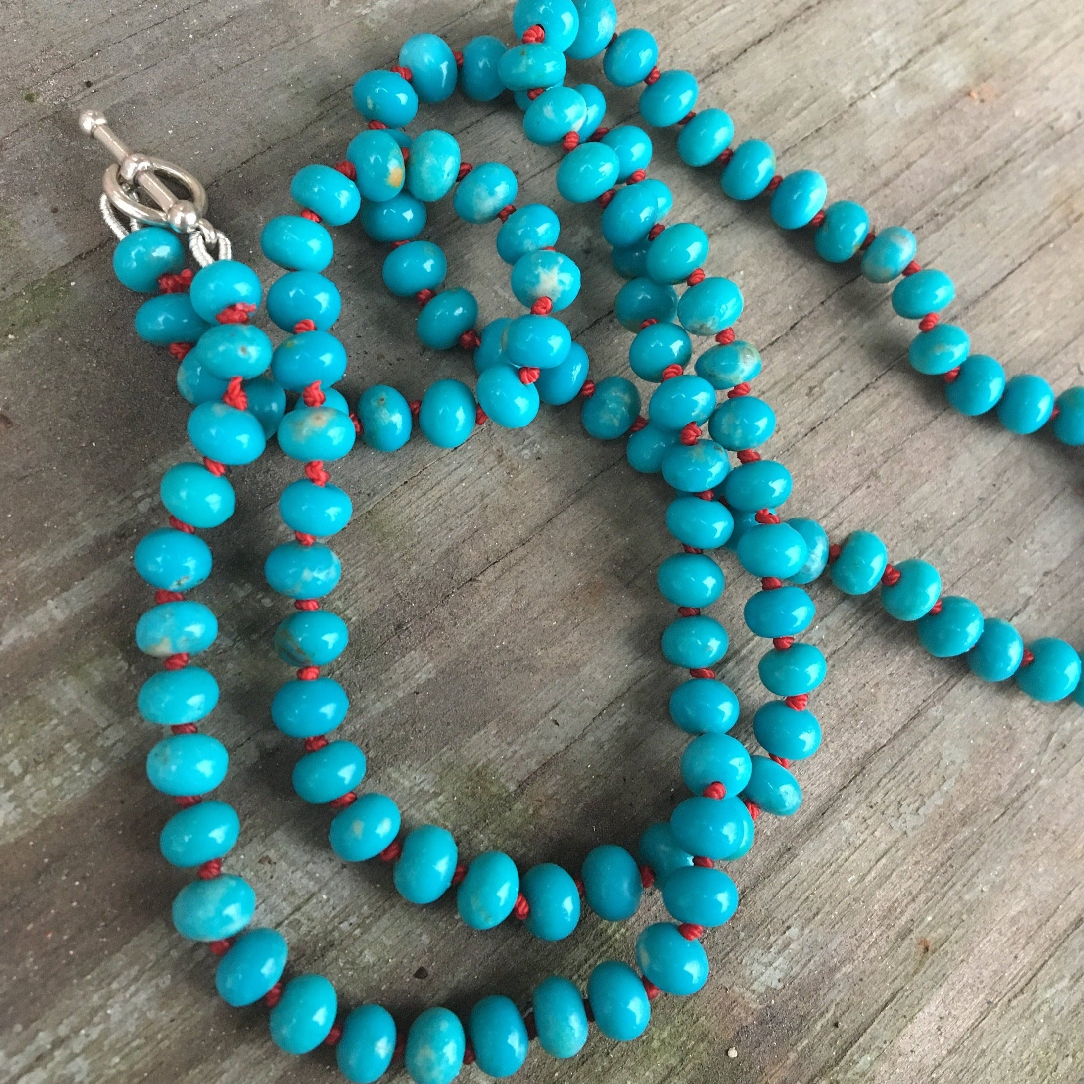 Fox Turquoise Hand Knotted Necklace | Beaded Turquoise Necklace